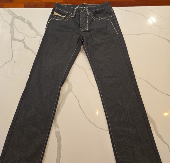 Gillys Extra Slim Straight Leg Button Fly Embroidered Western Jeans Black Sz 32 - Picture 3 of 13